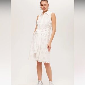 NWT TRINA TURK
Rally Sleeveless Shirt Dress - Tennis Eyelet